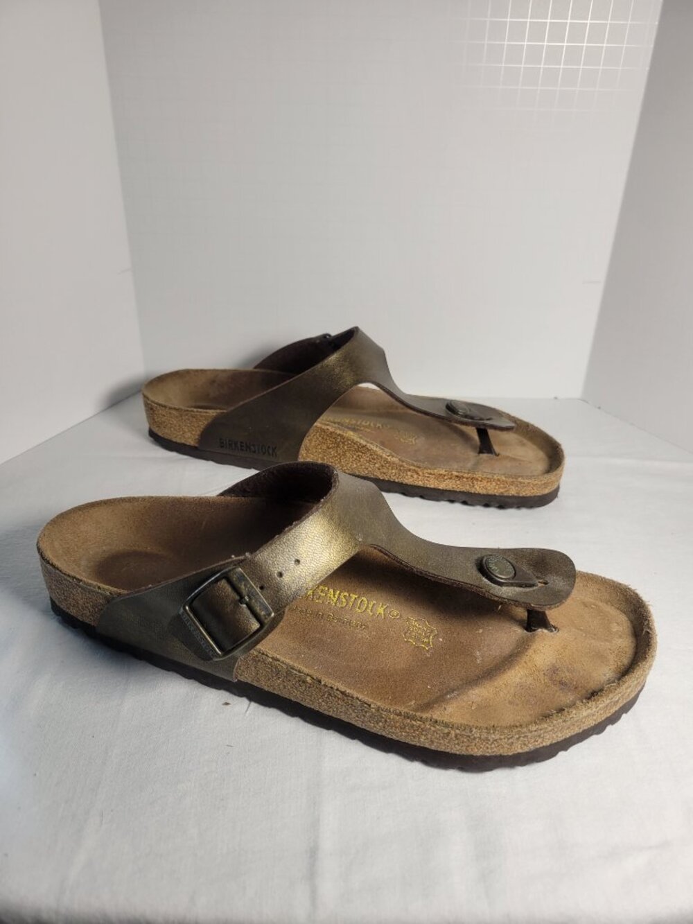 Birkenstock Gizeh Metallic Bronze Birko Flor Sandals Men's 9-9.5 EU 42 - Picture 5 of 13